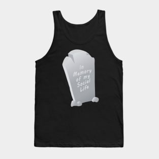 Tombstone with funny epitaph for Halloween Tank Top